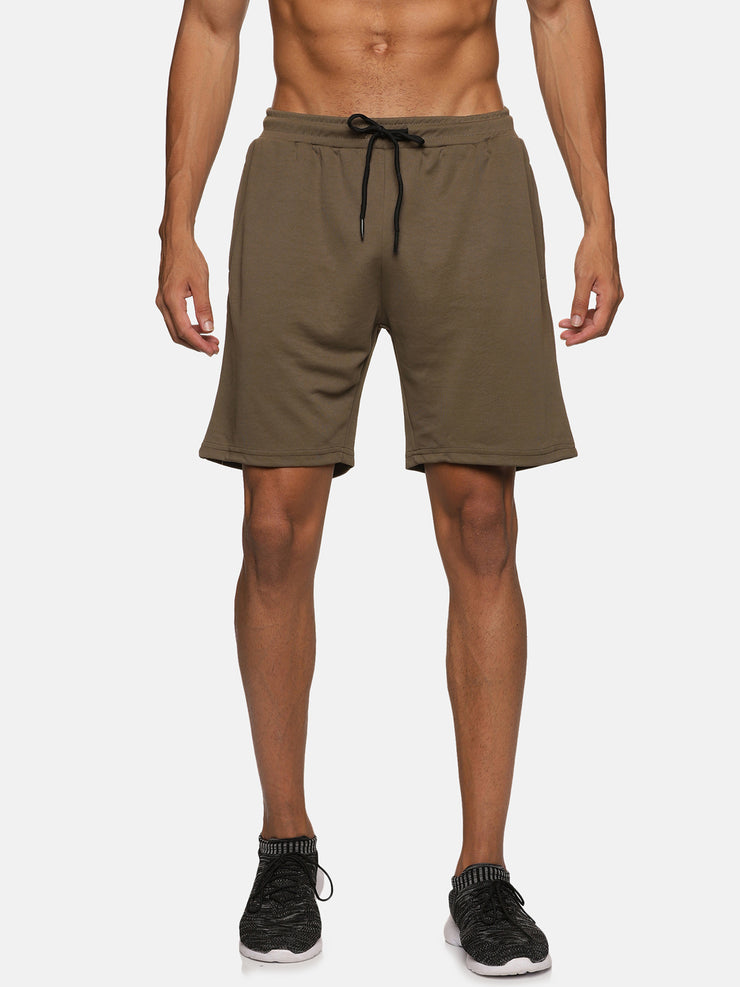 VS by Sehwag Poly Cotton PC Shorts for Men Olive green