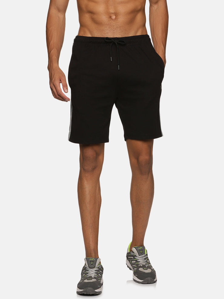 VS by Sehwag Poly Cotton PC Shorts for Men Black